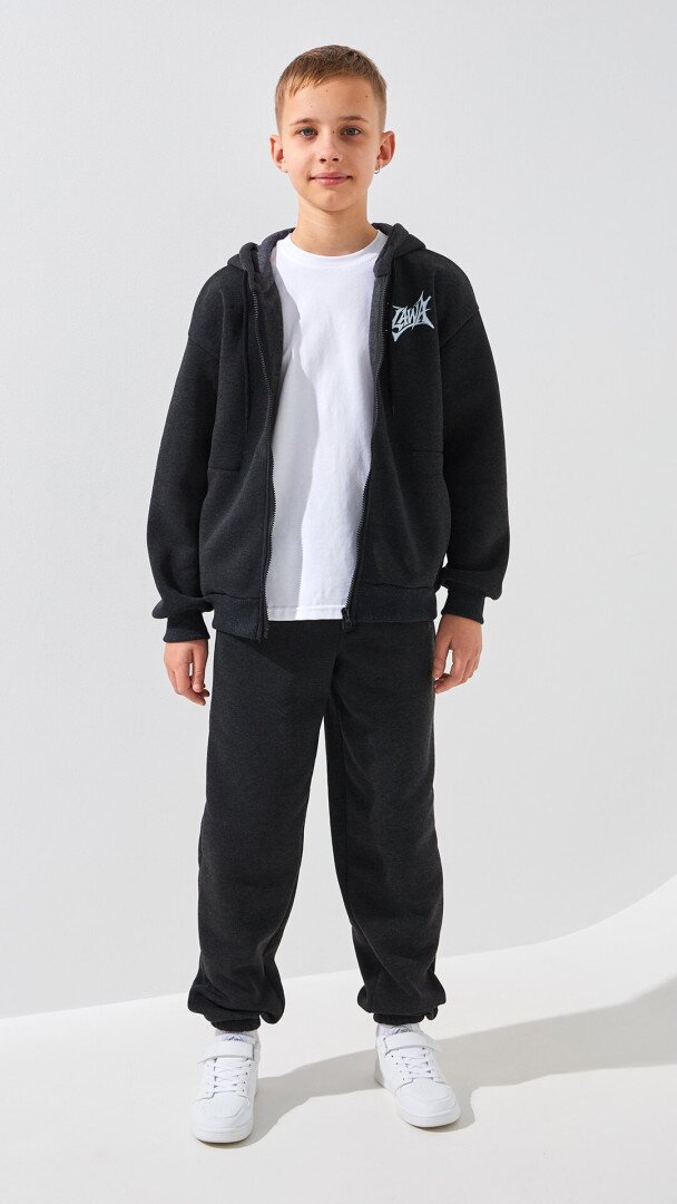 Костюм реглан+штани з принтом для хлопчика LAWA P-BT02302 134 см Темно-сірий shop (2888000023964)  Фото №0
