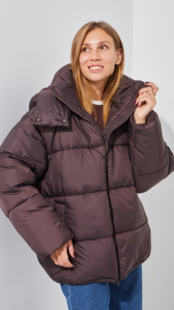 Куртка однотонна жіноча LAWA WBC02422 XL/2XL Коричневий  Фото №1