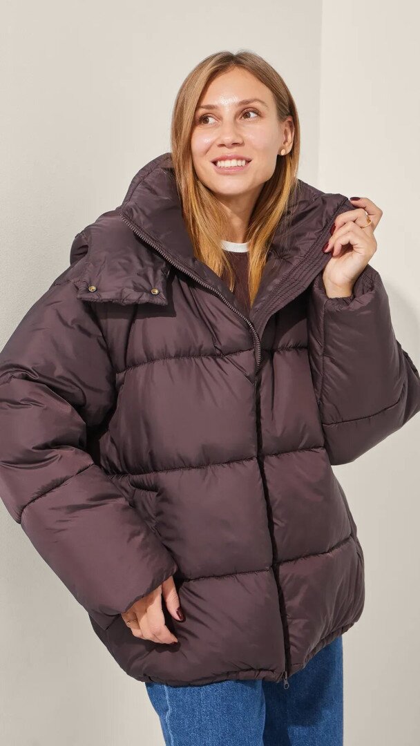 Куртка однотонна жіноча LAWA WBC02422 XL/2XL Коричневий  Фото №0