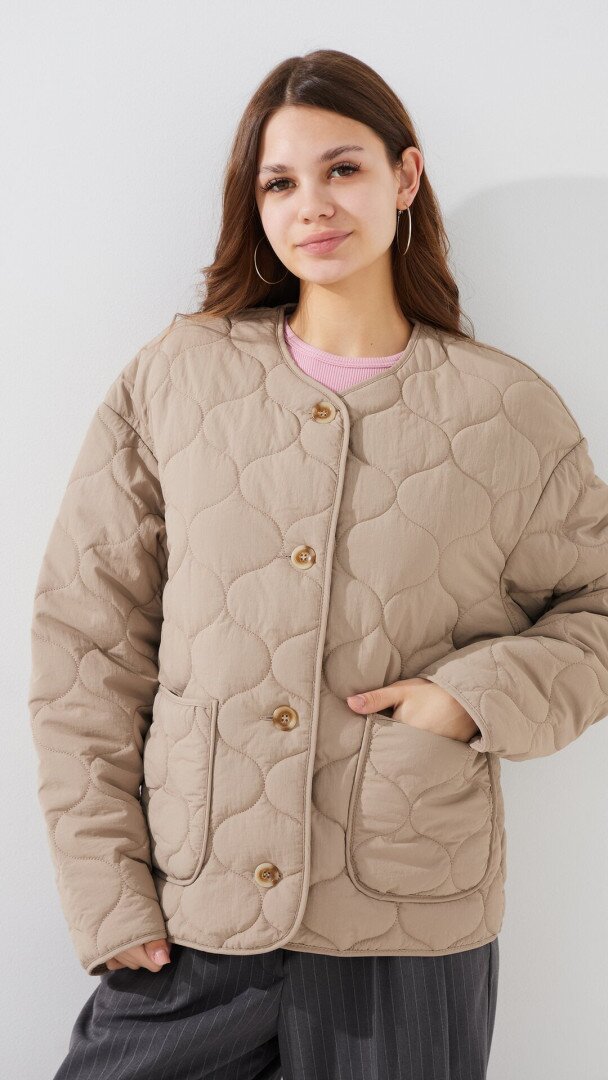 Куртка однотонна жіноча LAWA WBC02500 S Бежевий shop (2000999458606)  Фото №1