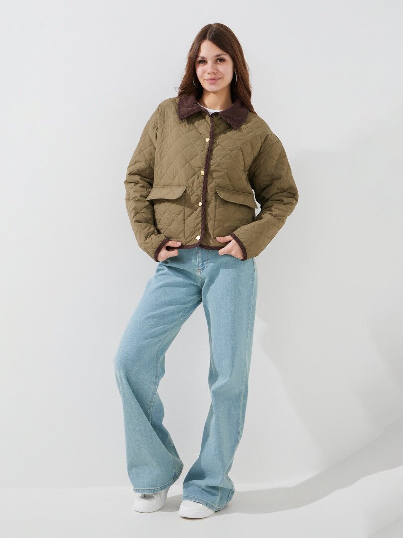 Куртка-сорочка однотонна жіноча LAWA WBC02488 2XL Хакі shop (2000999500503)  Фото №0