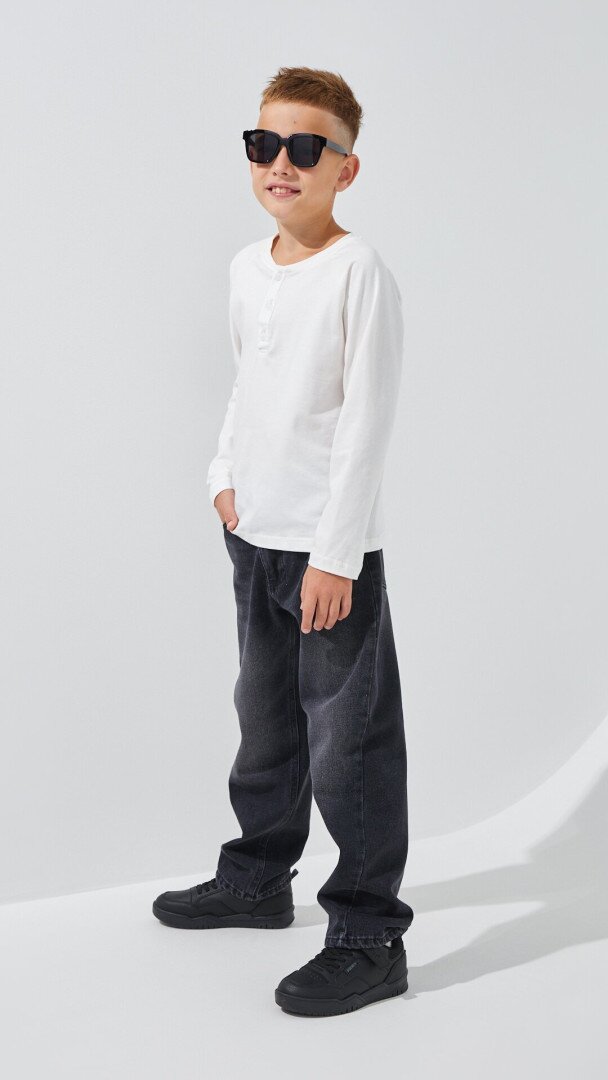 Лонгслів однотонний для хлопчика LAWA BBC02303 122 см Молочний shop (2000999197444)  Фото №2