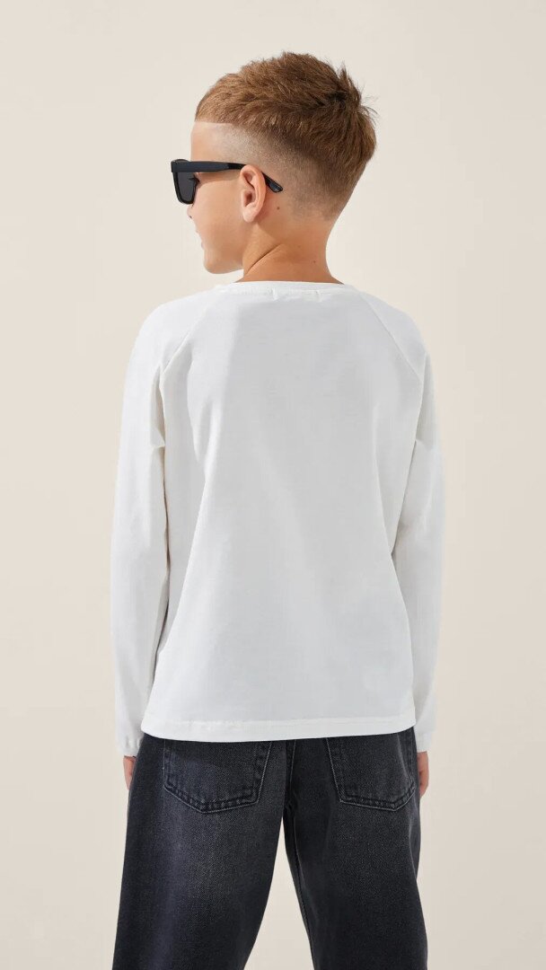 Лонгслів однотонний для хлопчика LAWA BBC02303 122 см Молочний shop (2000999197444)  Фото №3