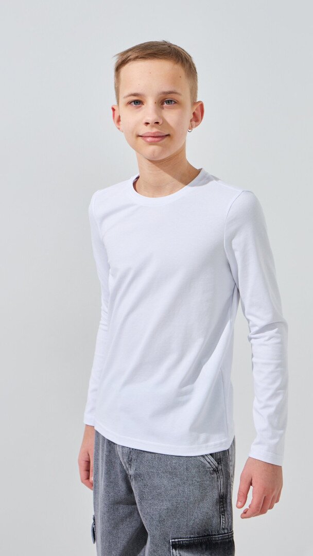 Лонгслів однотонний для хлопчика LAWA BBC02316 140 см Білий shop (2000991057210)  Фото №2