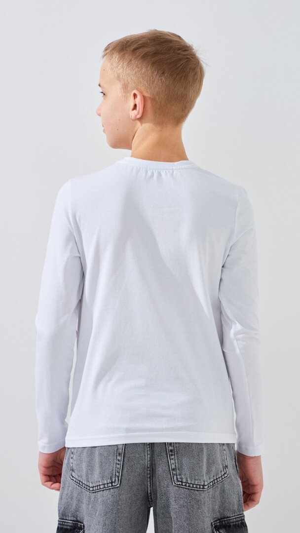Лонгслів однотонний для хлопчика LAWA BBC02316 140 см Білий shop (2000991057210)  Фото №4
