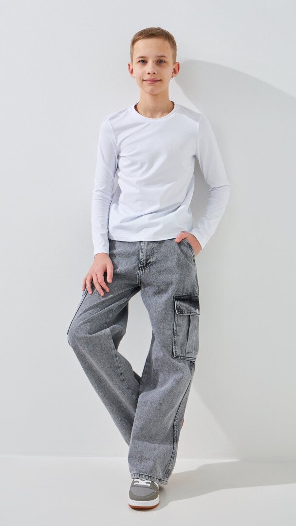 Лонгслів однотонний для хлопчика LAWA BBC02316 140 см Білий shop (2000991057210)  Фото №0
