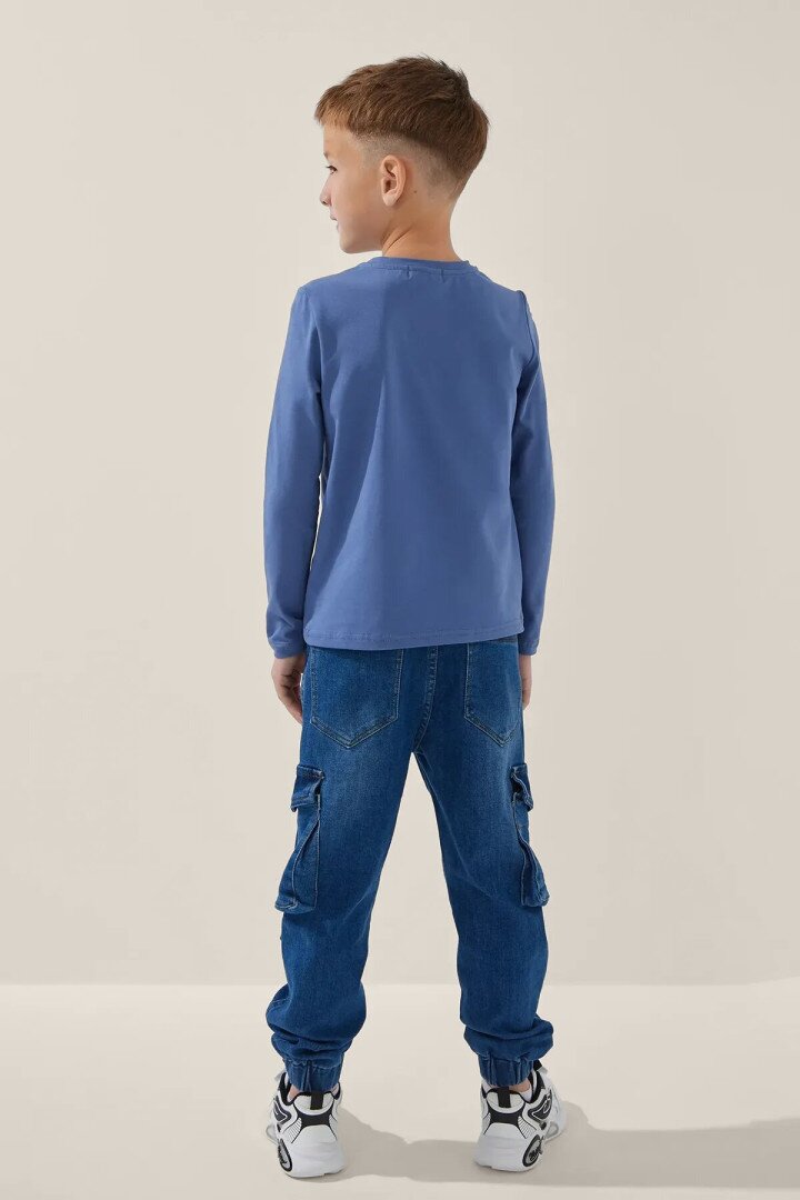 Лонгслів однотонний для хлопчика LAWA BBC02316 158 см Індіго shop (2000999152214)  Фото №2