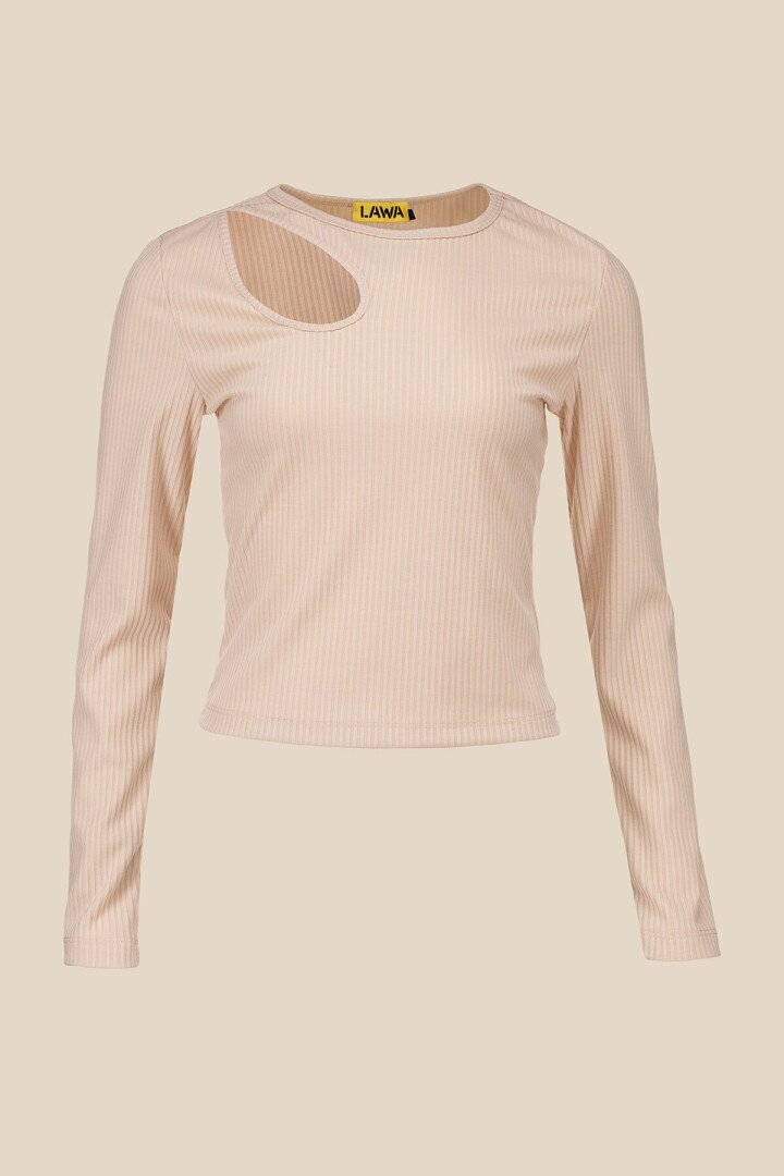 Лонгслів однотонний жіночий LAWA WTC02334 XS Бежевий shop (2000990797544)  Фото №3