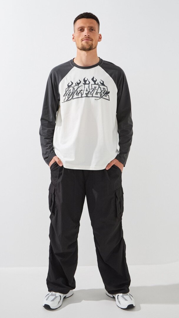 Лонгслів з принтом чоловічий LAWA P-MB02367 S Молочний+графіт shop (2000999551154)  Фото №0