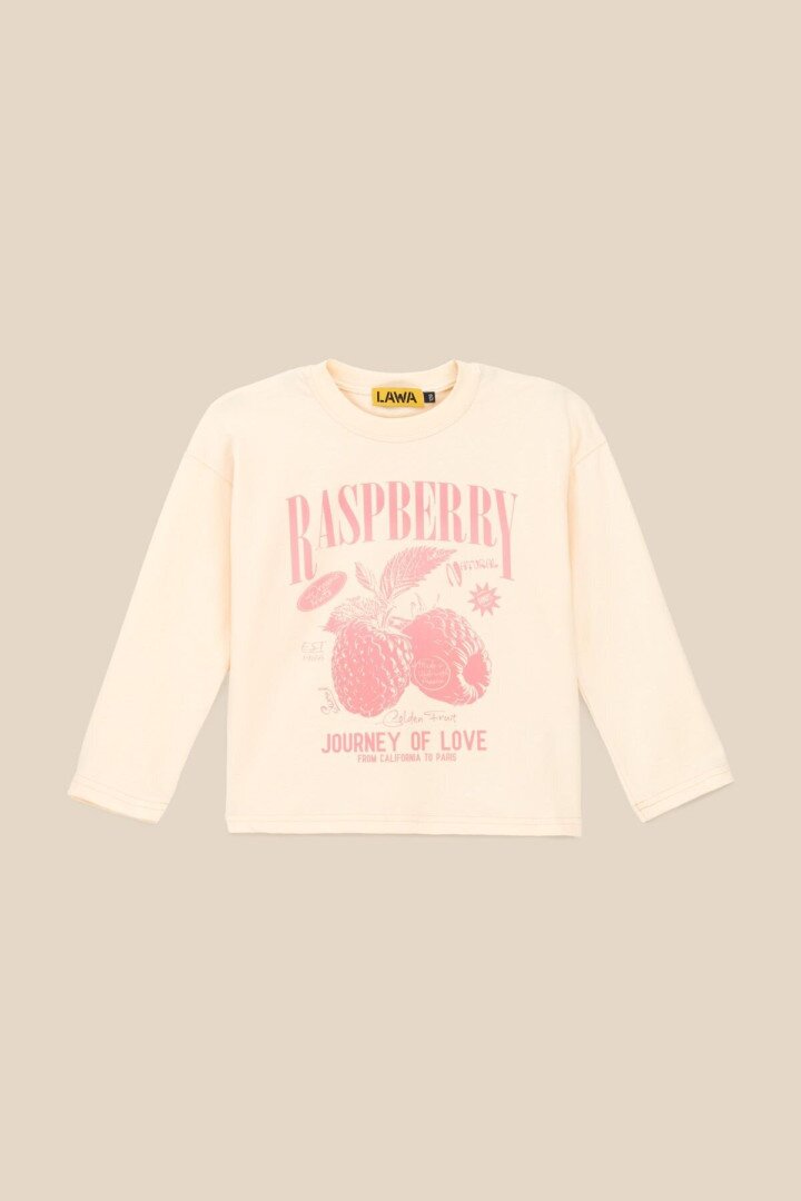 Лонгслів з принтом для дівчинки LAWA P-GB02315 152 см Персиковий shop (2000991055322)