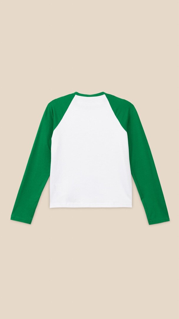 Лонгслів з принтом для дівчинки LAWA P-GB02335 158 см Біло-зелений shop (2000999301087)  Фото №2