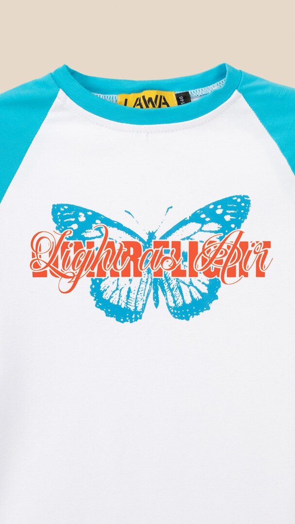 Лонгслів з принтом для дівчинки LAWA P-GB02336 134 см Біло-бірюзовий shop (2888000019370)  Фото №0