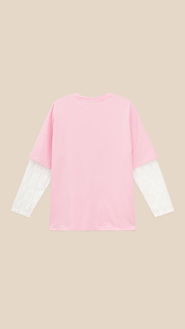 Лонгслів з принтом жіночий LAWA P-WT02312 S/M Рожевий shop (2000999529191)  Фото №2