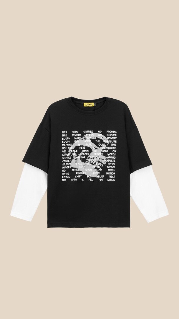 Лонгслів з принтом жіночий LAWA P-WT02313 L Чорно-білий shop (2000999536137)