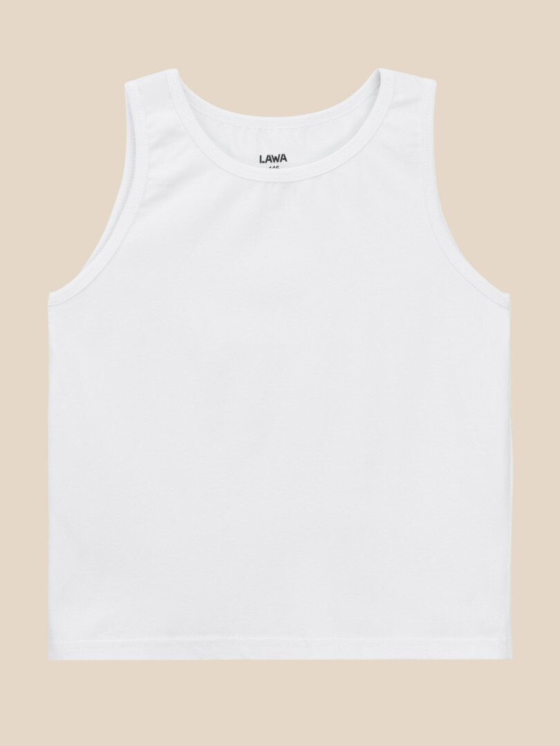 Майка однотонна для хлопчика LAWA BBC02359 146 см Білий shop (2000999636233)
