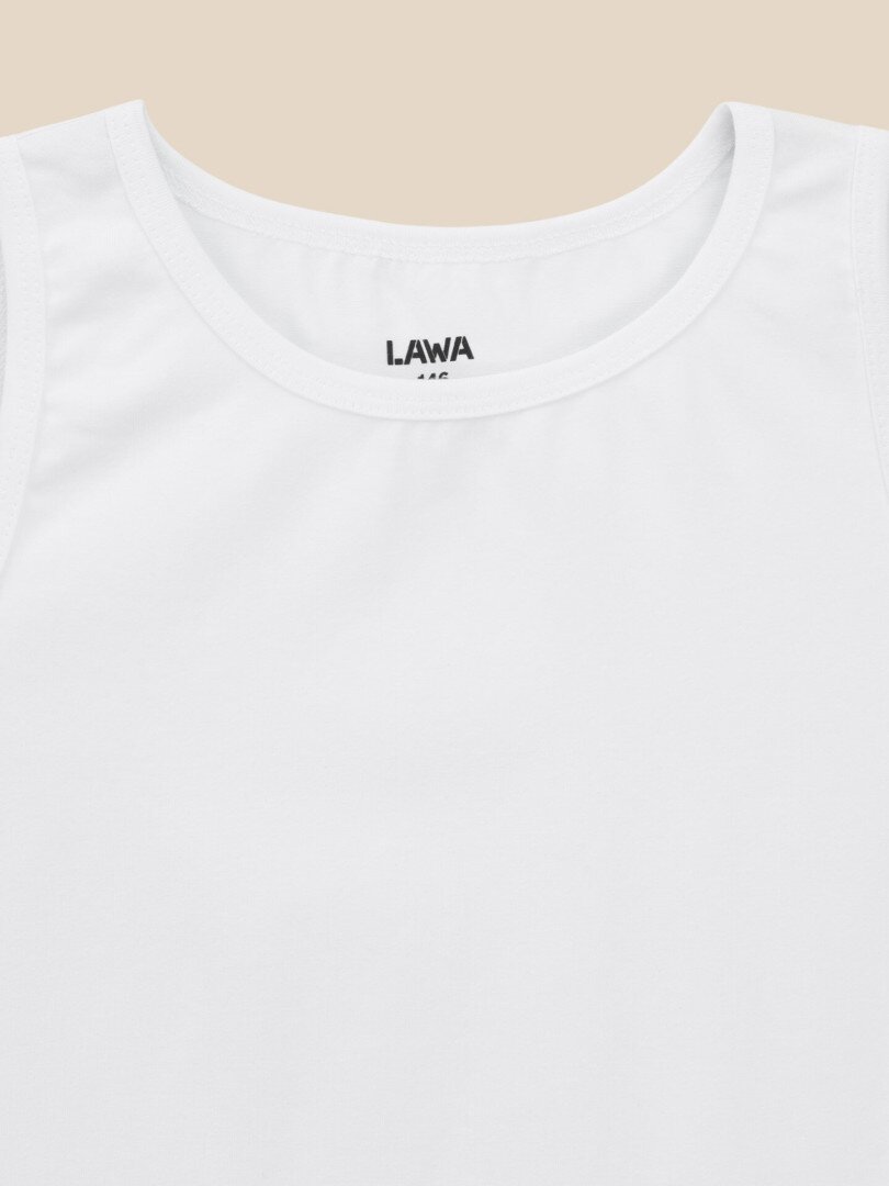 Майка однотонна для хлопчика LAWA BBC02359 146 см Білий shop (2000999636233)  Фото №0