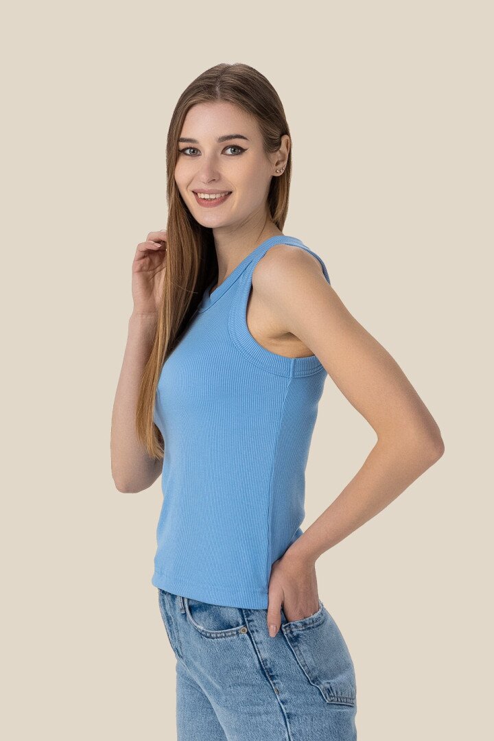 Майка однотонна жіноча LAWA WBC02305 S Блакитний shop (2000990218261)  Фото №1