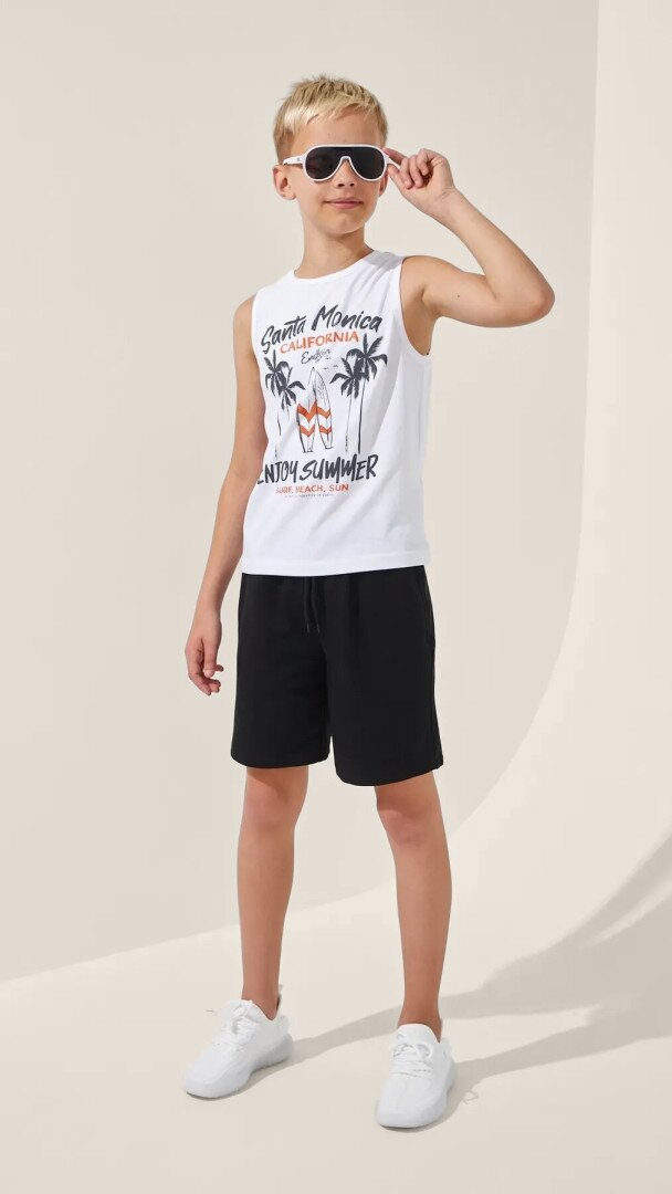 Майка з принтом для хлопчика LAWA P-BB02319 158 см Білий shop (2000999239779)  Фото №0