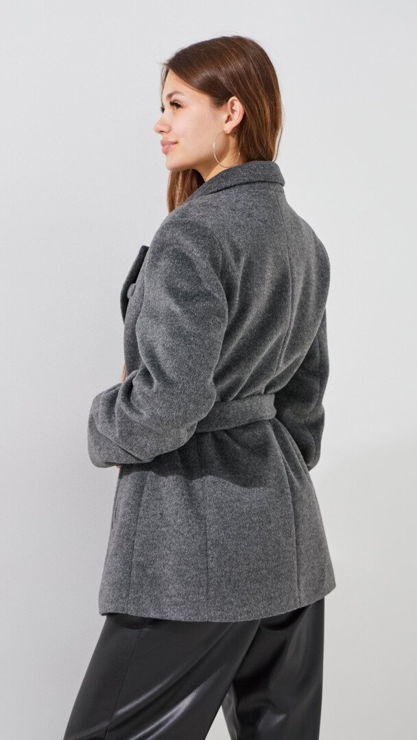 Пальто однотонне жіноче LAWA WBC02491 S Сірий shop (2000999509575)  Фото №3