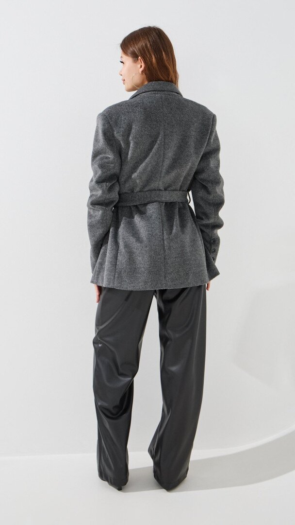 Пальто однотонне жіноче LAWA WBC02491 S Сірий shop (2000999509575)  Фото №4