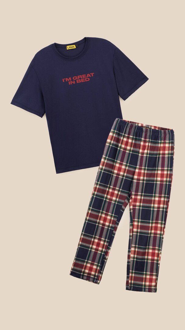 Піжама чоловіча LAWA P-MB02378 M Темно-синій shop (2000999539312)