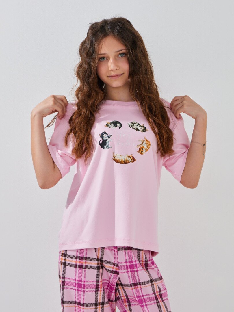 Піжама для дівчинки LAWA P-GB02349 134 см Рожевий shop (2000999545269)  Фото №0
