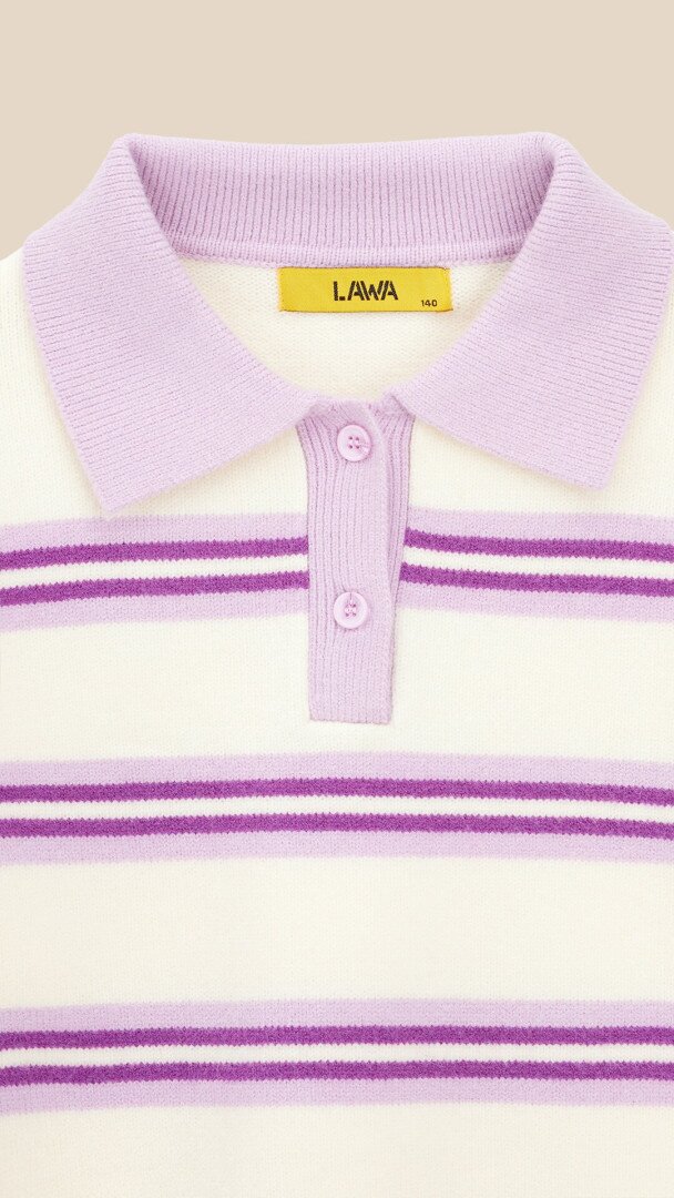 Поло з візерунком для дівчинки LAWA GBC02358 128 см Молочний shop (2000999563935)  Фото №0