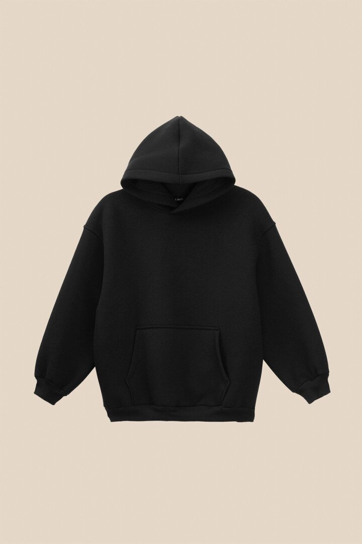 Худі однотонний для хлопчика LAWA BBC02310 122 см Чорний shop (2000990856159)  Фото №3