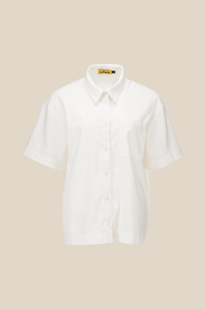 Сорочка однотонна жіноча LAWA K-WTC02392 XL Молочний shop (2000990648853)  Фото №4