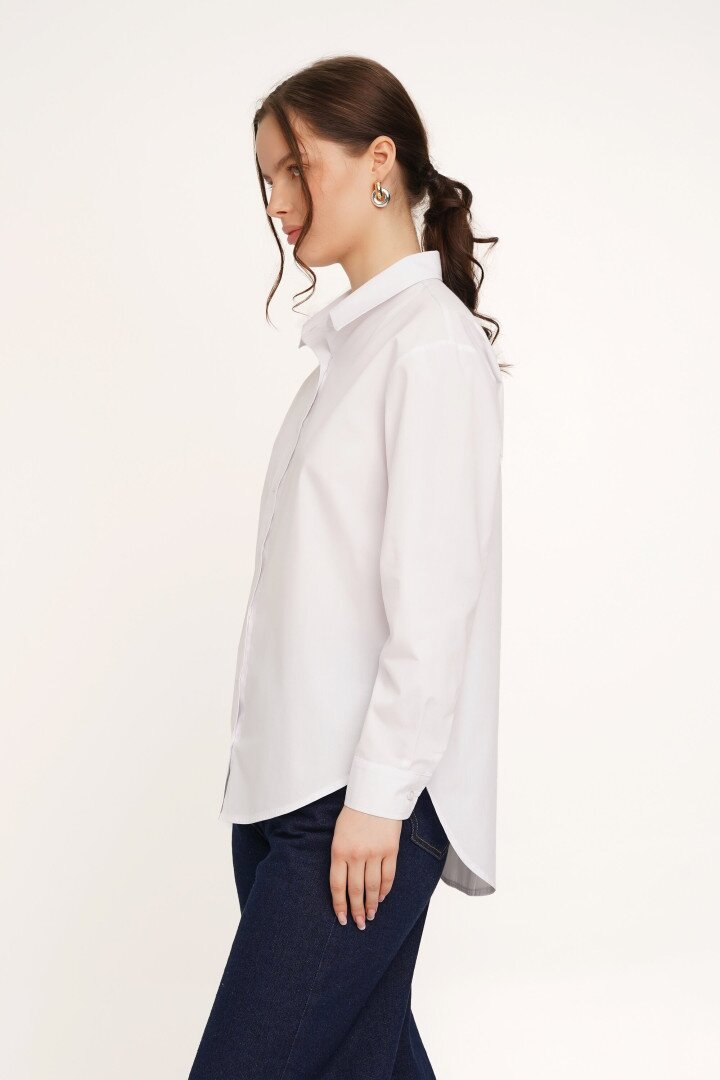 Сорочка однотонна жіноча LAWA CTM WTC02313 L Білий з фіолетовим shop (2000989924432)  Фото №2