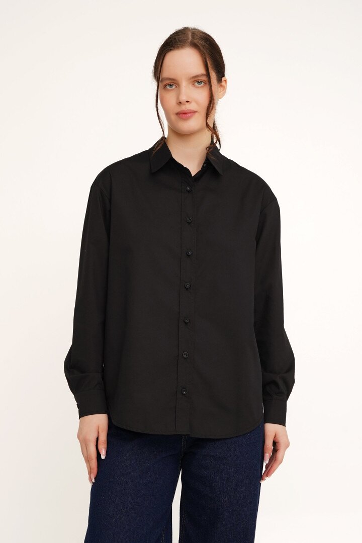 Сорочка однотонна жіноча LAWA CTM WTC02313 L Чорний shop (2000989924371)  Фото №0