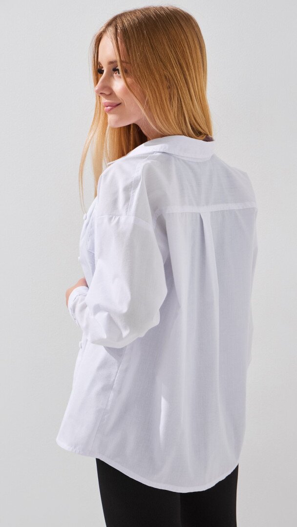 Сорочка однотонна для дівчинки LAWA GBC02351 134 см Білий shop (2888000026323)  Фото №2