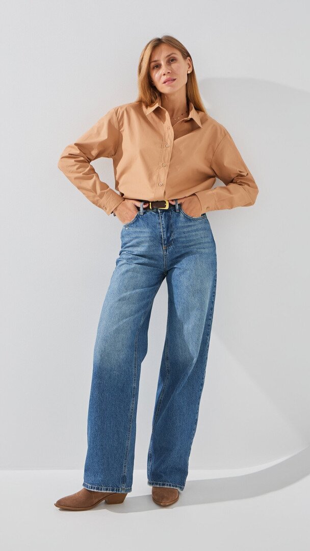 Сорочка однотонна жіноча LAWA WTC02313 S Пісочний shop (2888000016782)  Фото №3