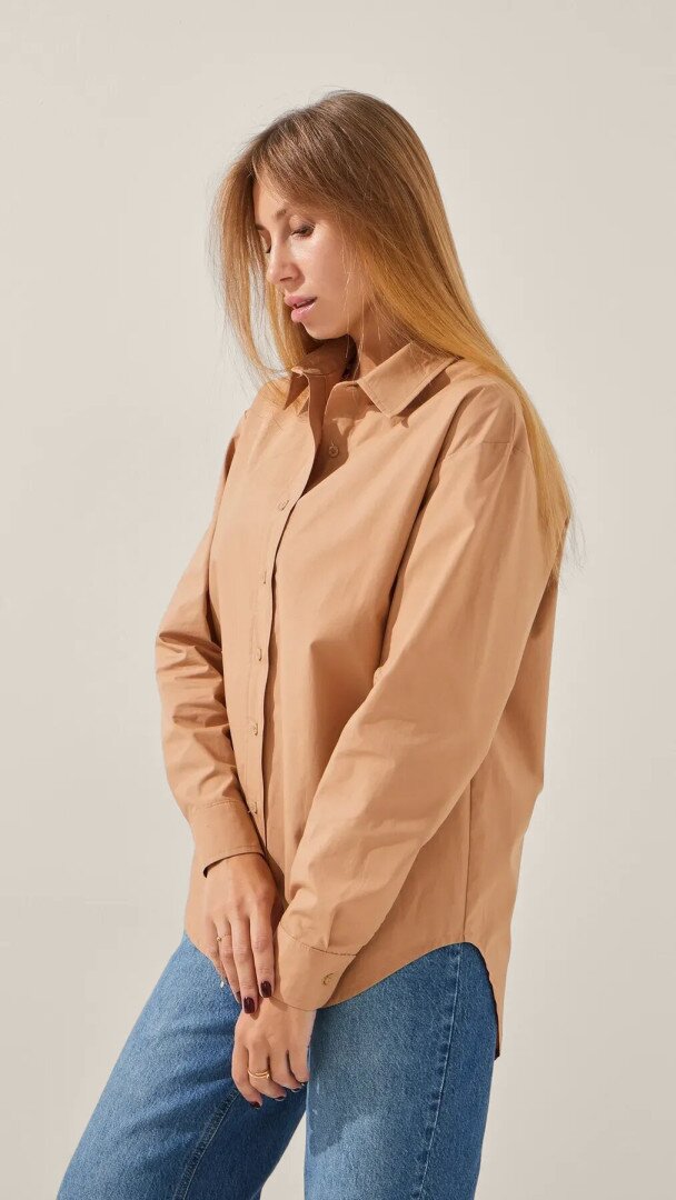 Сорочка однотонна жіноча LAWA WTC02313 L Пісочний shop (2888000016874)  Фото №1