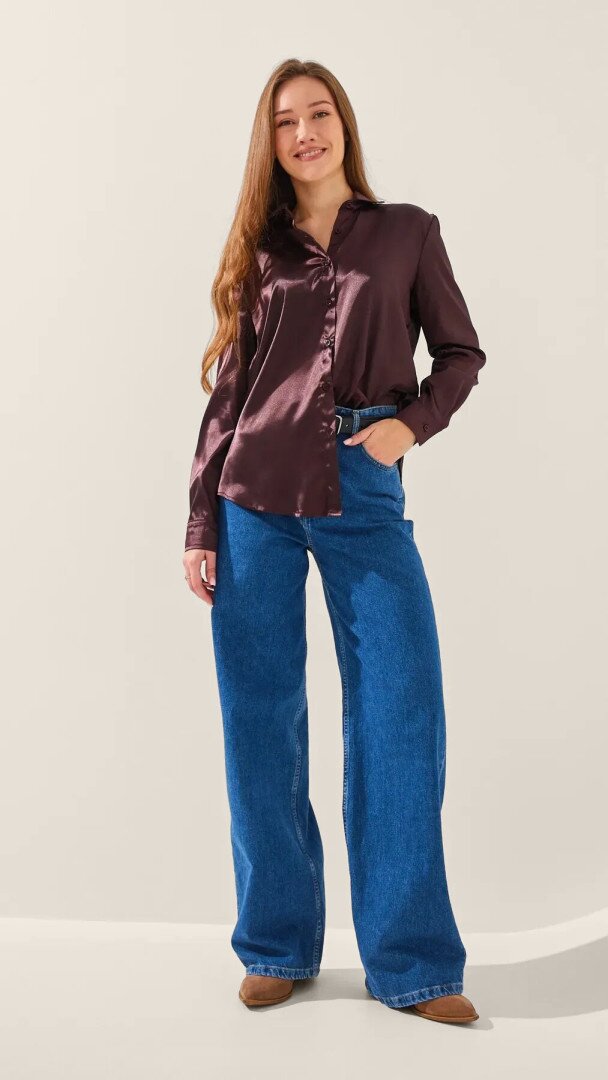 Сорочка однотонна жіноча LAWA WTC02452 M Шоколадний shop (2888000022257)  Фото №0