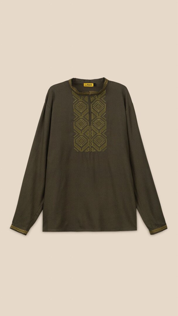 Сорочка вишиванка чоловіча LAWA E-MB02301 S Хакі shop (2888000010872)