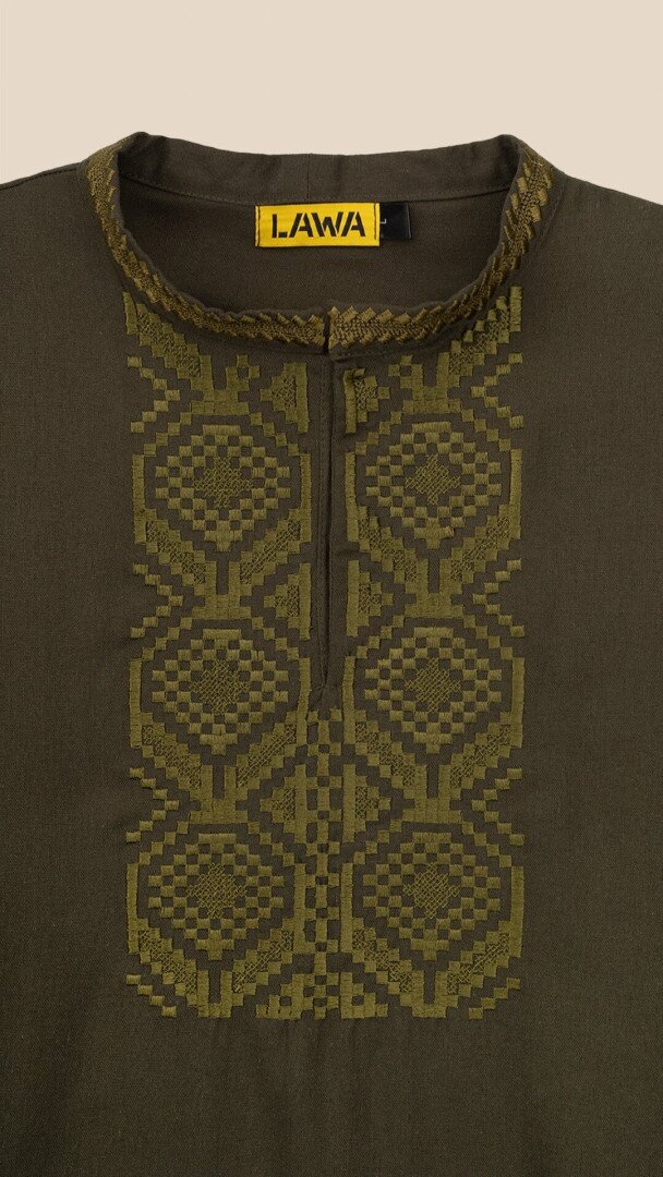 Сорочка вишиванка чоловіча LAWA E-MB02301 2XL Хакі shop (2888000010919)  Фото №0