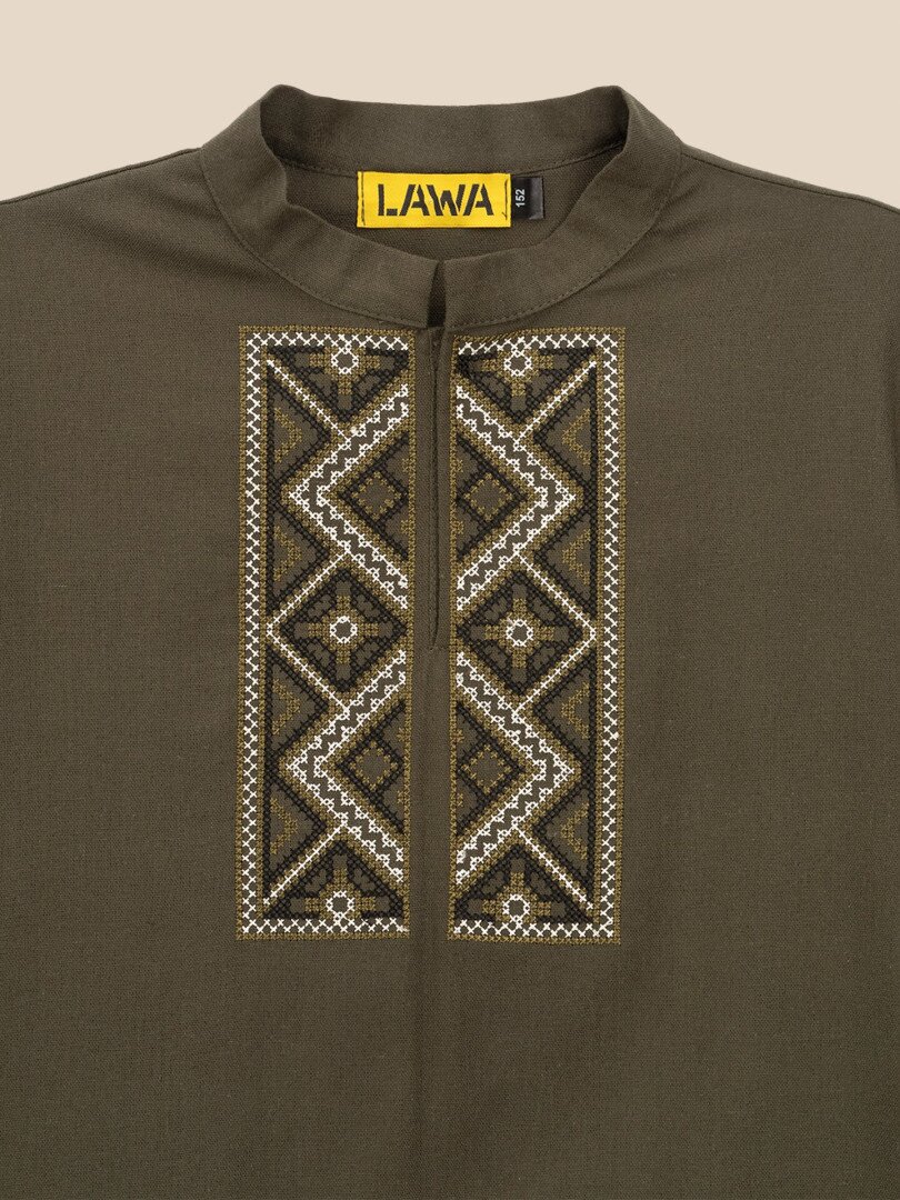 Сорочка вишиванка для хлопчика LAWA E-BB02302 152 см Хакі shop (2000999576133)  Фото №0