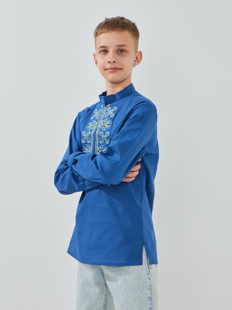 Сорочка вишиванка для хлопчика LAWA E-BB02303 140 см Синій shop (2000999595394)  Фото №1