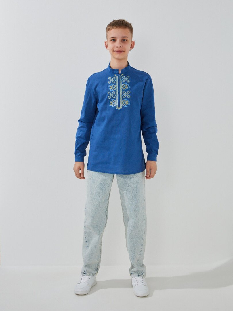 Сорочка вишиванка для хлопчика LAWA E-BB02303 140 см Синій shop (2000999595394)  Фото №0