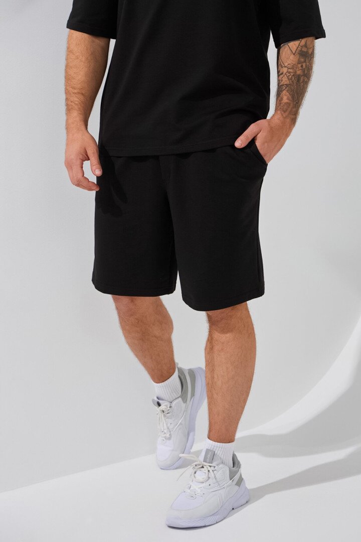 Шорти трикотажні однотонні чоловічі LAWA MBC02378 S Чорний shop (2000999144738)