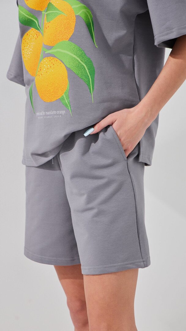 Шорти трикотажні однотонні жіночі LAWA WBC02406 XS Графітовий shop (2000999176555)  Фото №0