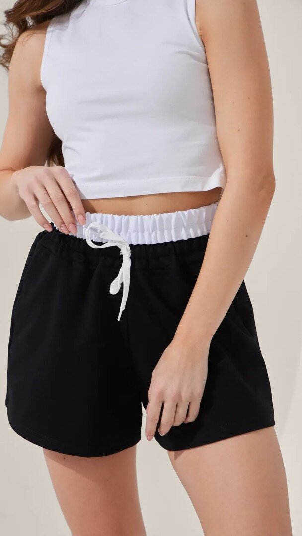Шорти трикотажні однотонні жіночі  LAWA WTC02438 XL Чорний shop (2000999182730)
