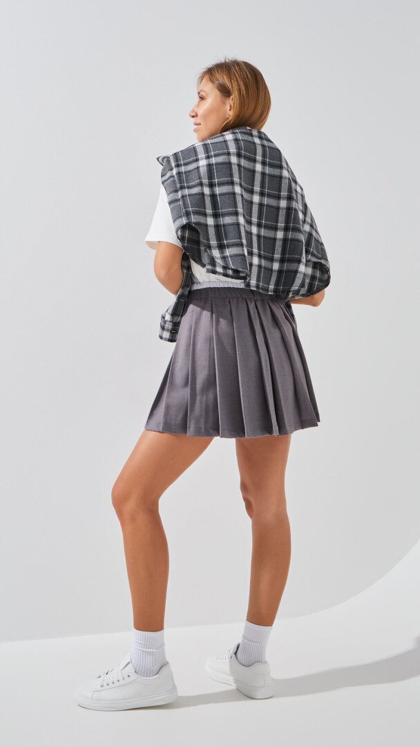 Спідниця класика однотонна жіноча LAWA WTC02454 XS Сірий shop (2888000018496)  Фото №1