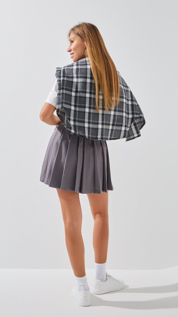 Спідниця класика однотонна жіноча LAWA WTC02454 XS Сірий shop (2888000018496)  Фото №3