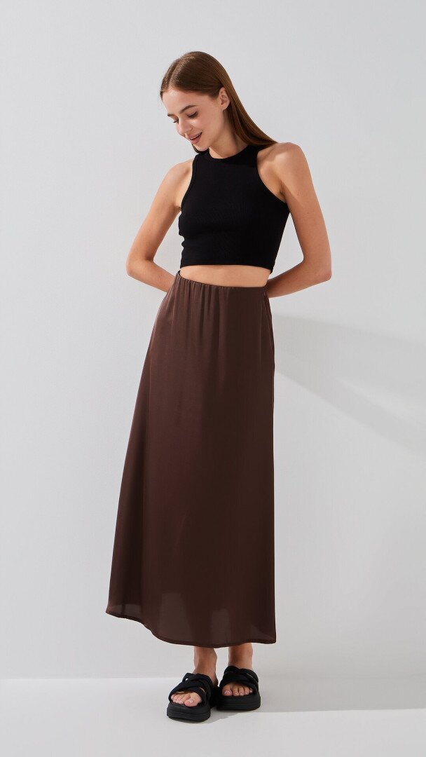 Спідниця однотонна жіноча LAWA WTC02434 XS Шоколад shop (2000999218705)  Фото №1