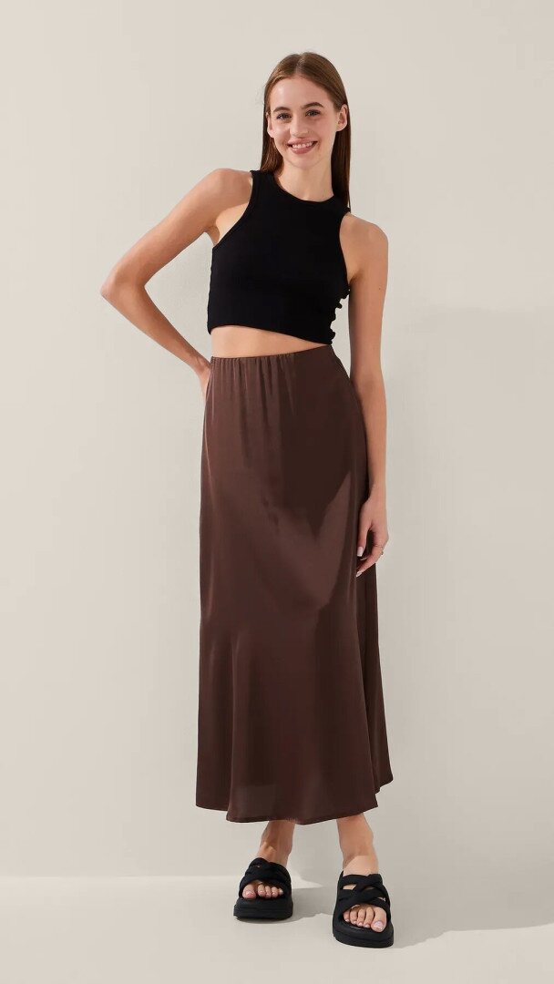 Спідниця однотонна жіноча LAWA WTC02434 L Шоколад shop (2000999218736)  Фото №0