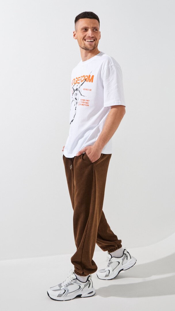 Спортивні штани однотонні чоловічі LAWA K-MBC02336 S Коричневий shop (2000999393969)  Фото №1