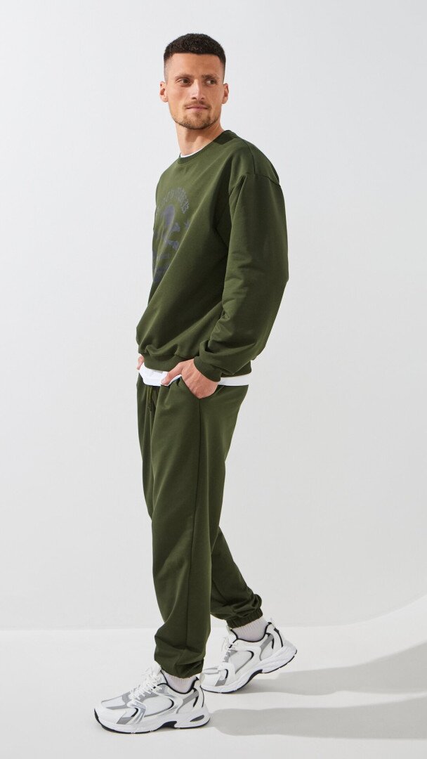 Спортивні штани однотонні чоловічі LAWA MBC02320 2XL Оливковий shop (2000999531385)  Фото №1