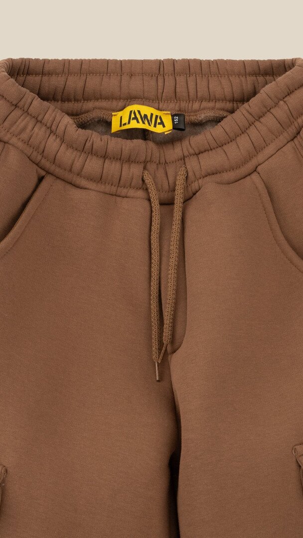 Спортивні штани однотонні для хлопчика LAWA BBC02338 152 см Кавовий shop (2888000026477)  Фото №3